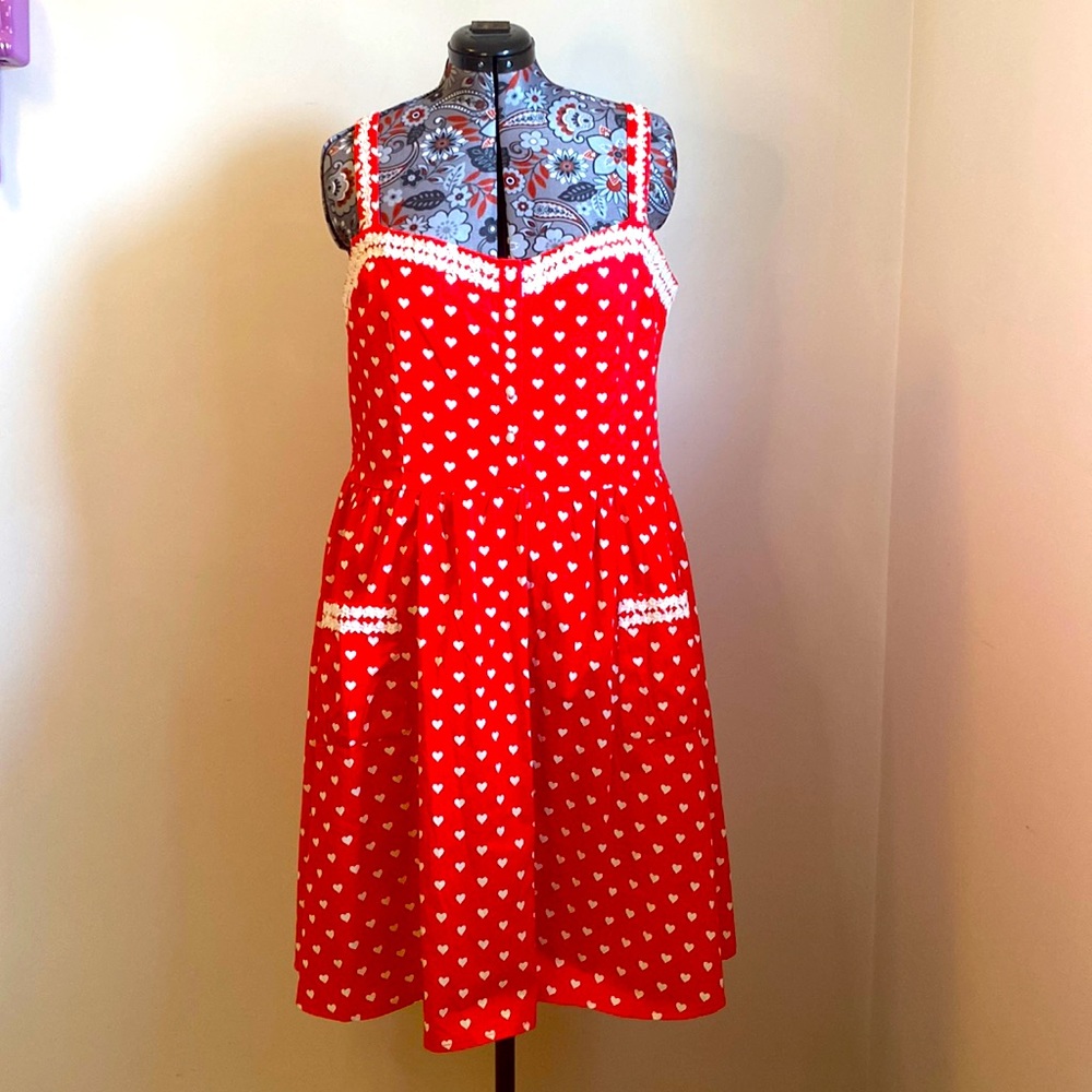 Heart Print Pin-Up Dress